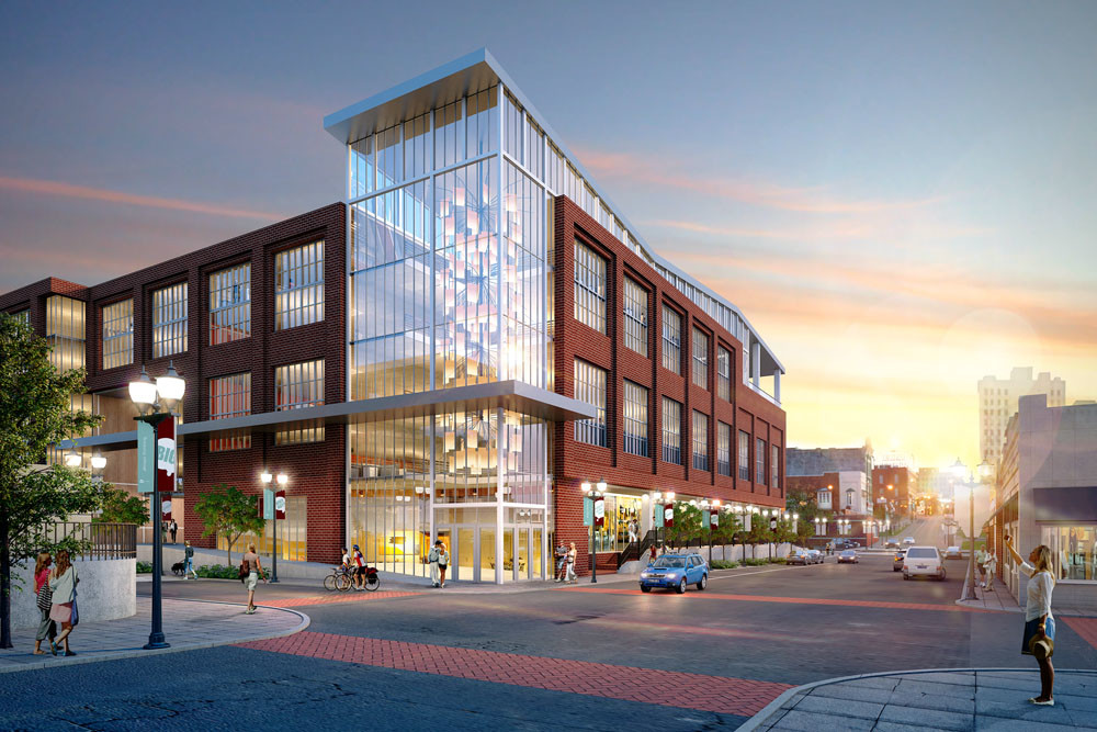 A 100,000-square-foot office building is planned at Boonville Avenue and Phelps Street.